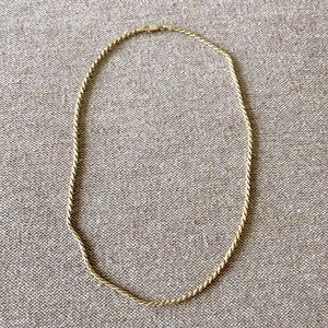 18K Over Silver Rope Chain Necklace - Made in Italy